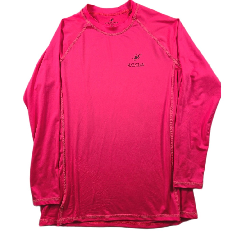 Stingray Rash Guard Men XL Pink Long Sleeve Polyester Mazatlan Beachwear